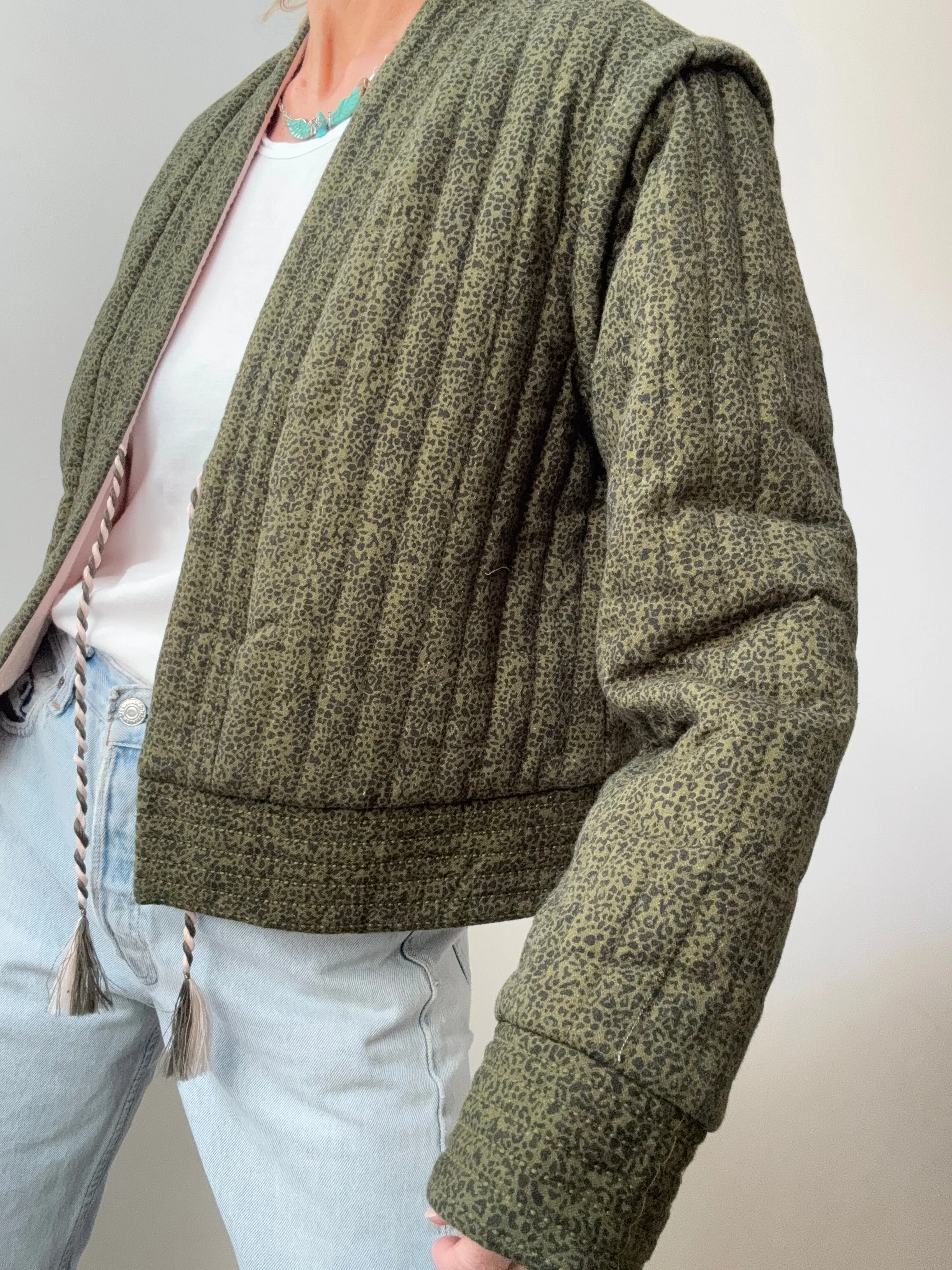 Reversible Spot Green Quilt Jacket