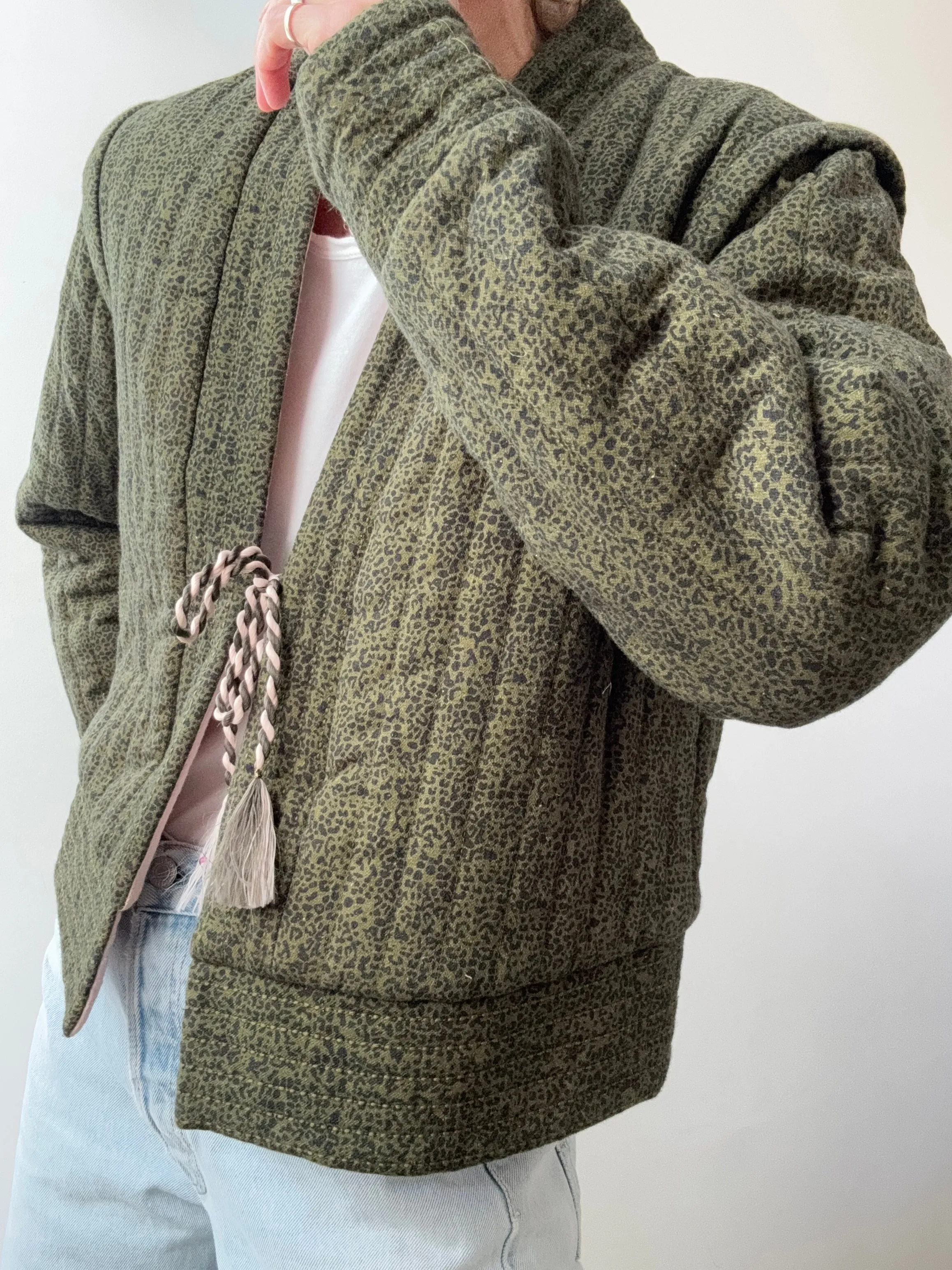 Reversible Spot Green Quilt Jacket