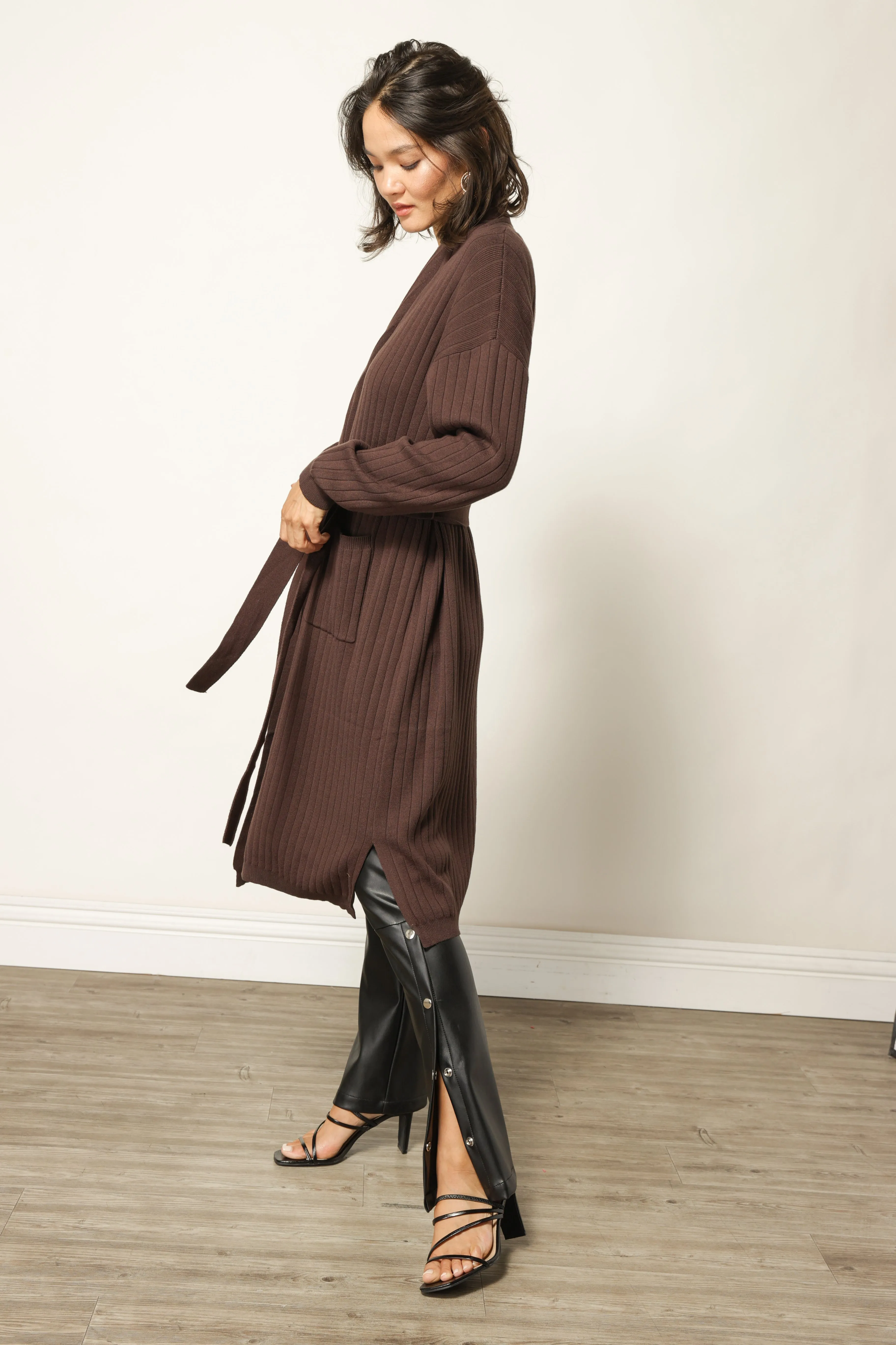 RIBBED CARDIGAN