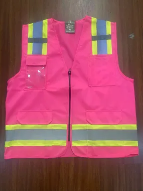 Safety Vest with Pull up Zipper FAB-21132