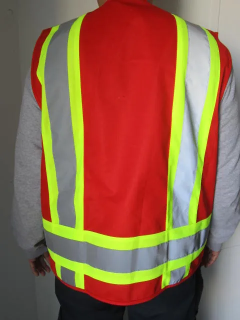 Safety Vest with Pull up Zipper FAB-21132