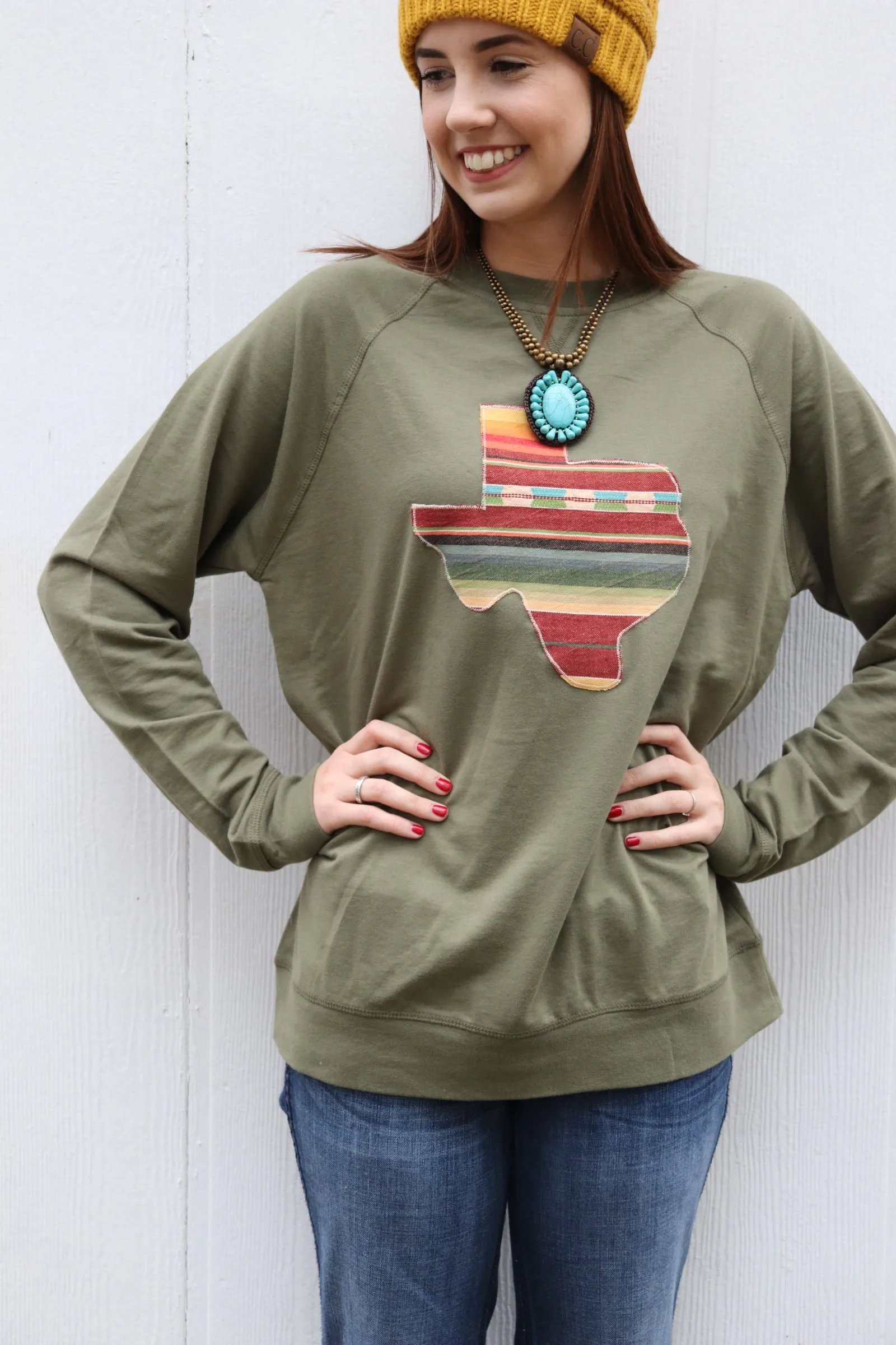 Sangria Serape Olive Pullover