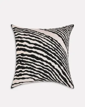 Set of 2 Wood Block Off White Square Cushion