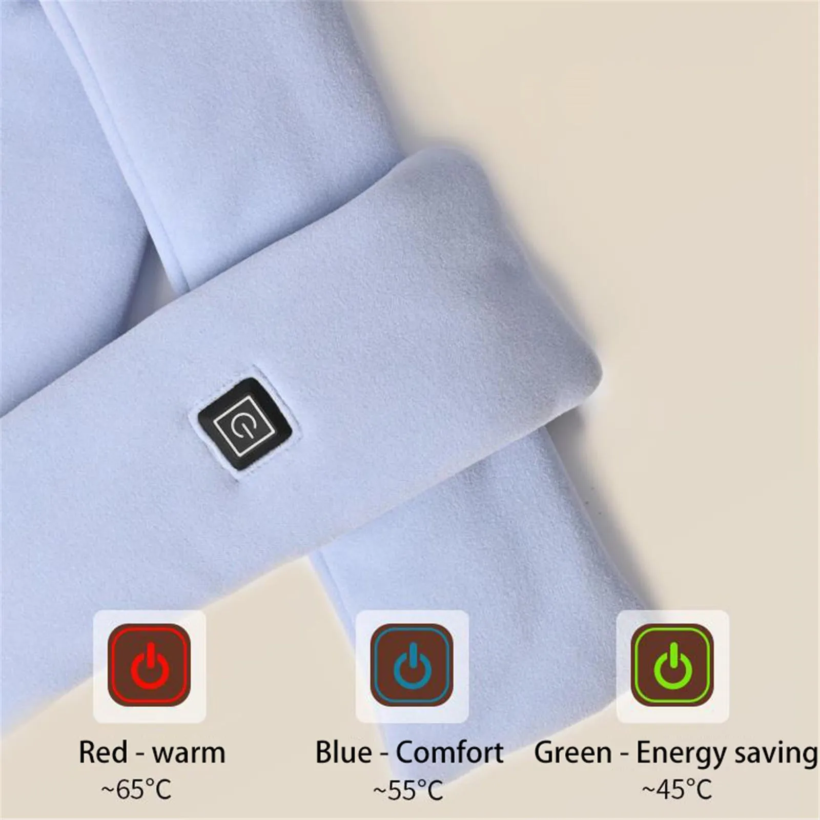Sidiou Group New Winter Smart Electric Heated Neck Scarf For Unisex Outdoor Warm Battery Operated Rechargeable USB Heating Scarves