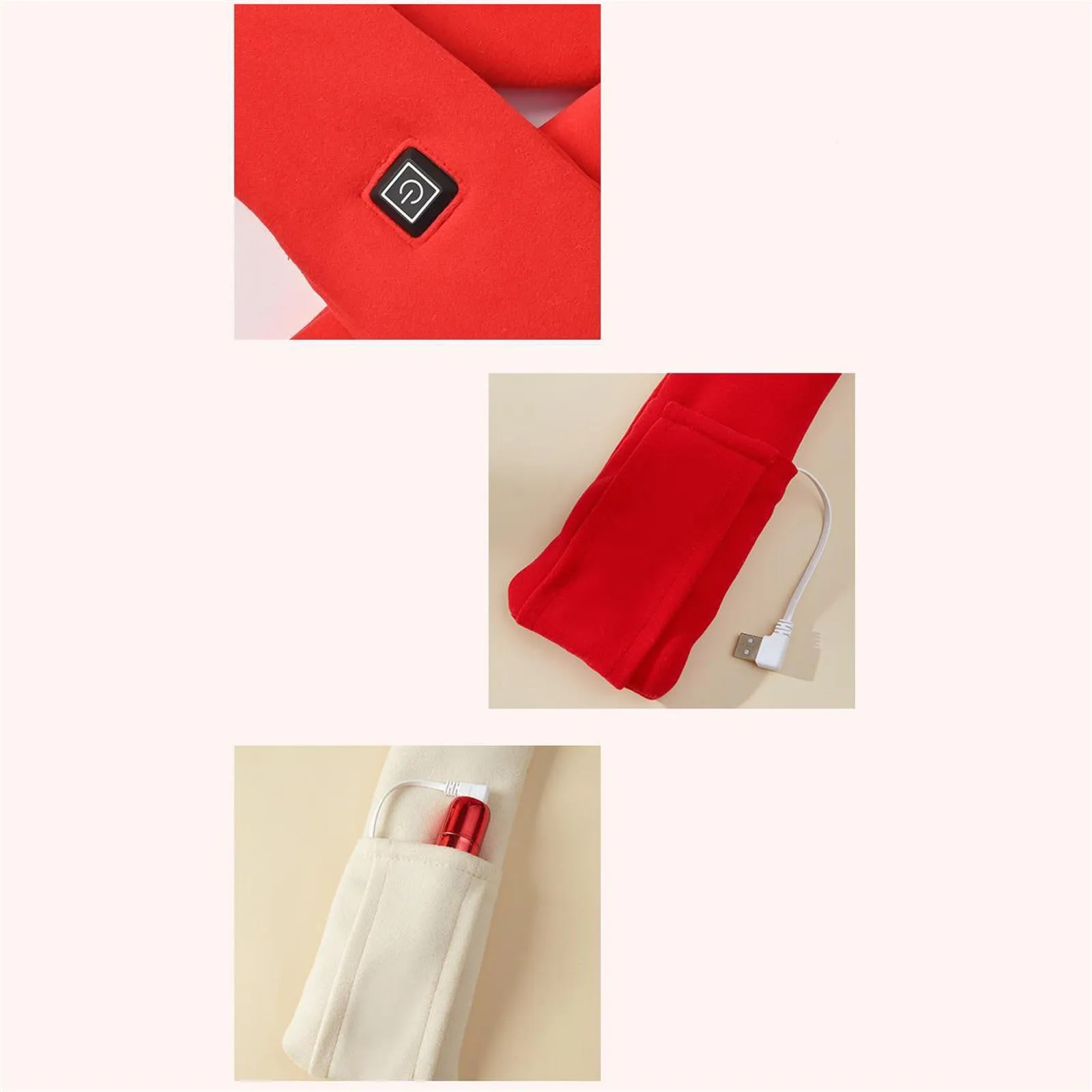 Sidiou Group New Winter Smart Electric Heated Neck Scarf For Unisex Outdoor Warm Battery Operated Rechargeable USB Heating Scarves