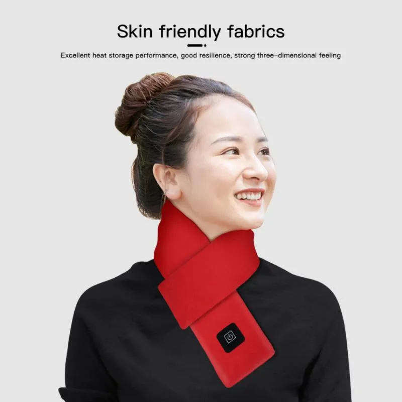 Sidiou Group New Winter Smart Electric Heated Neck Scarf For Unisex Outdoor Warm Battery Operated Rechargeable USB Heating Scarves