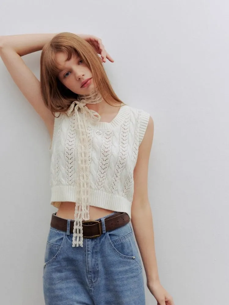 solid color knitted vest