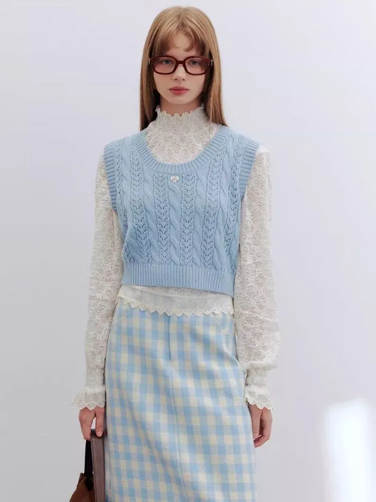 solid color knitted vest