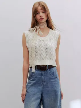 solid color knitted vest