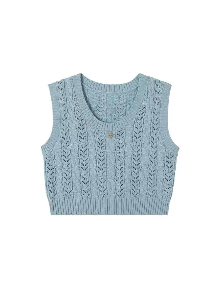 solid color knitted vest