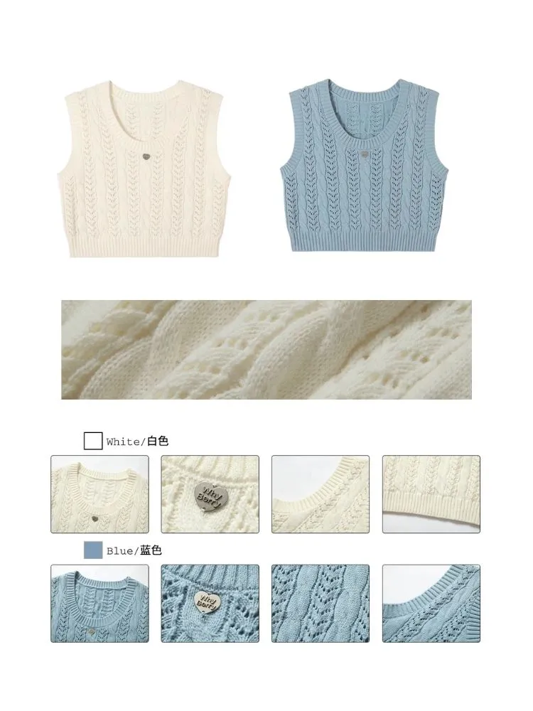 solid color knitted vest