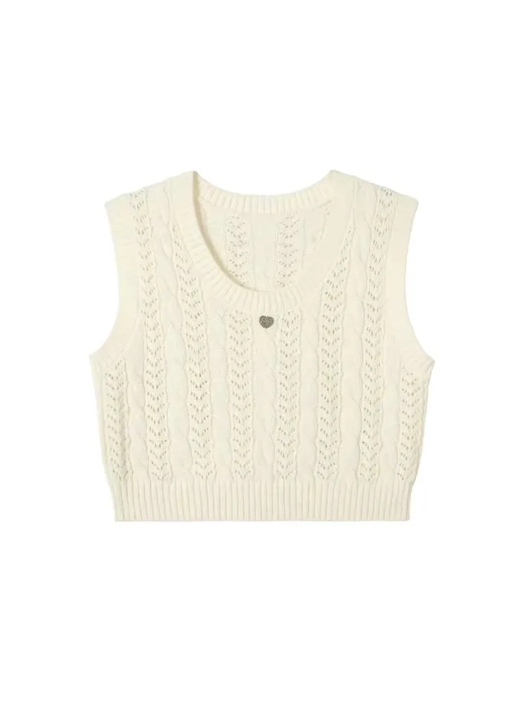 solid color knitted vest