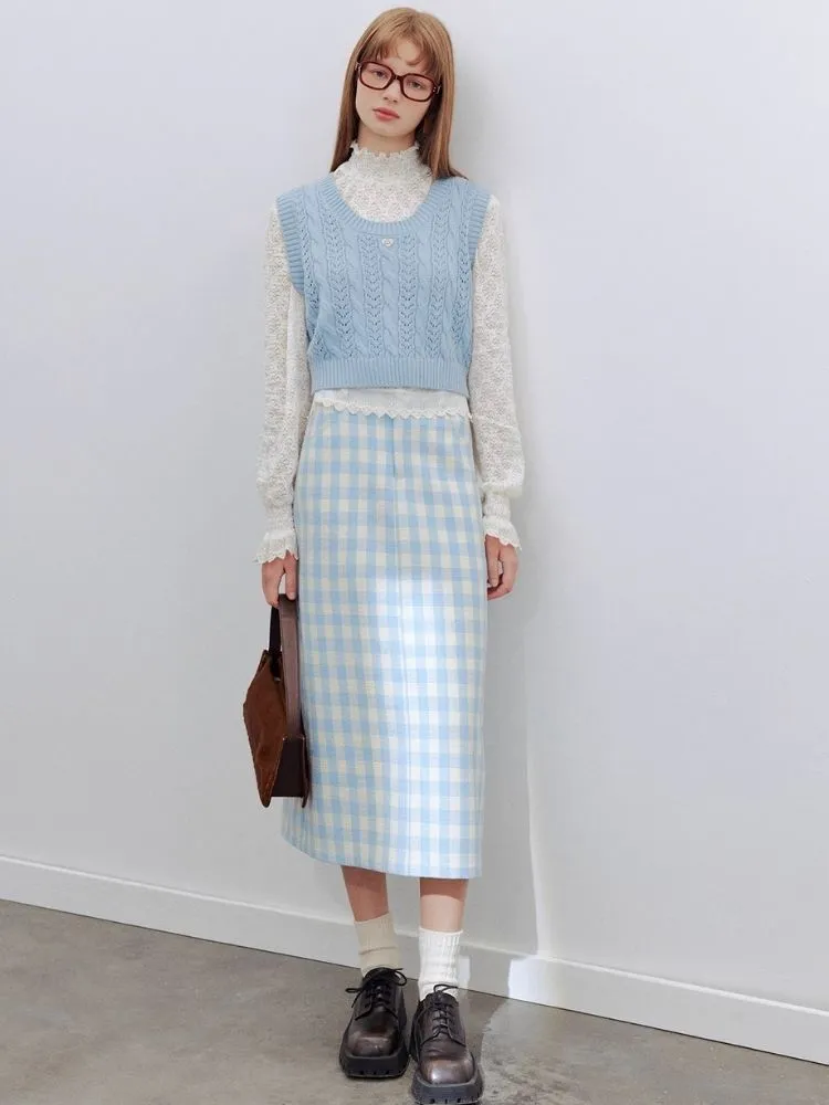solid color knitted vest