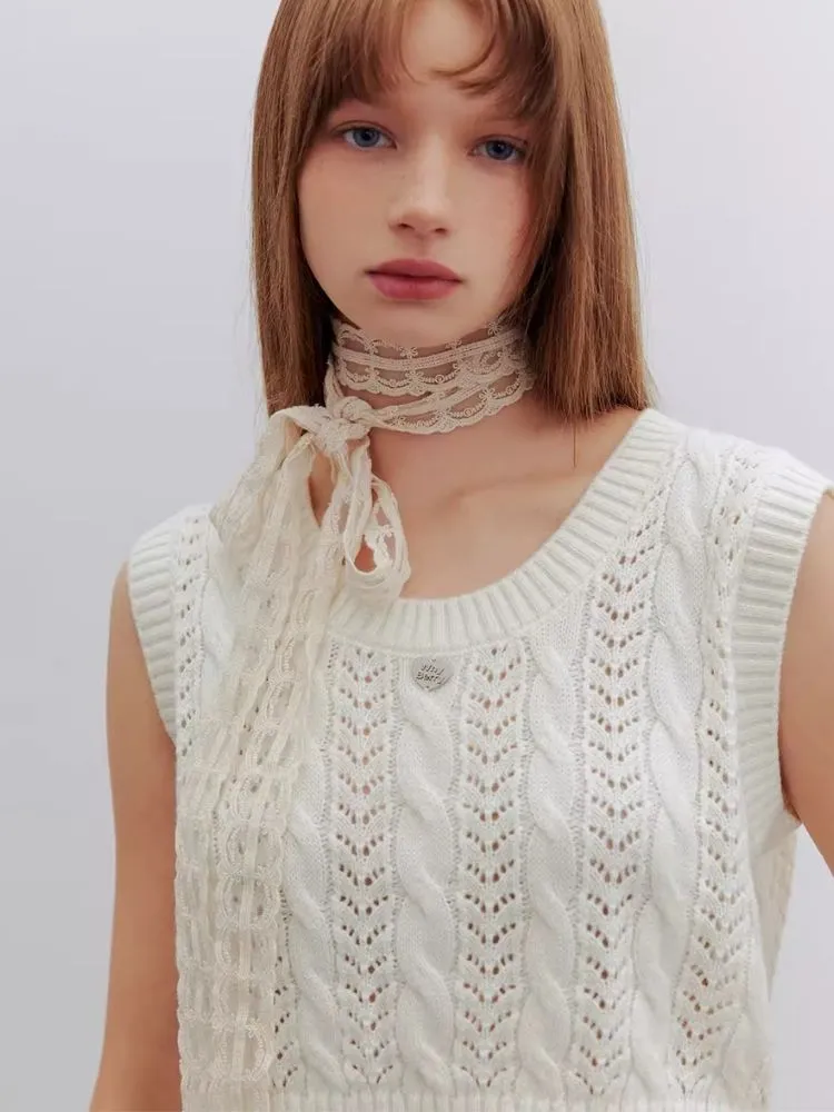 solid color knitted vest