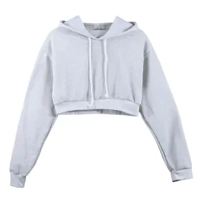 Solid Crop Hoodie