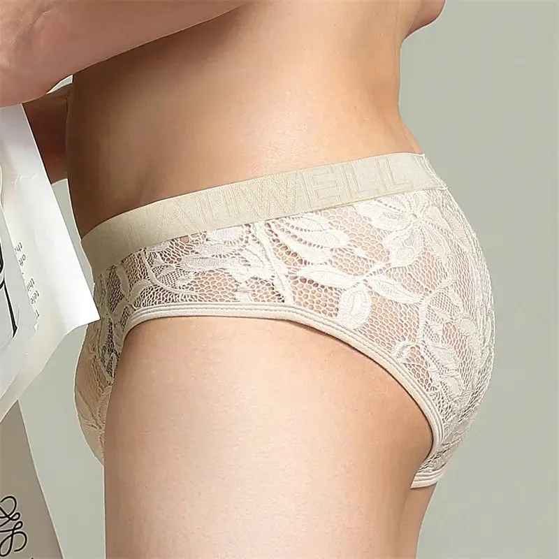Tauwell Men's Lace Briefs - Low-Rise Mesh Underwear 23107