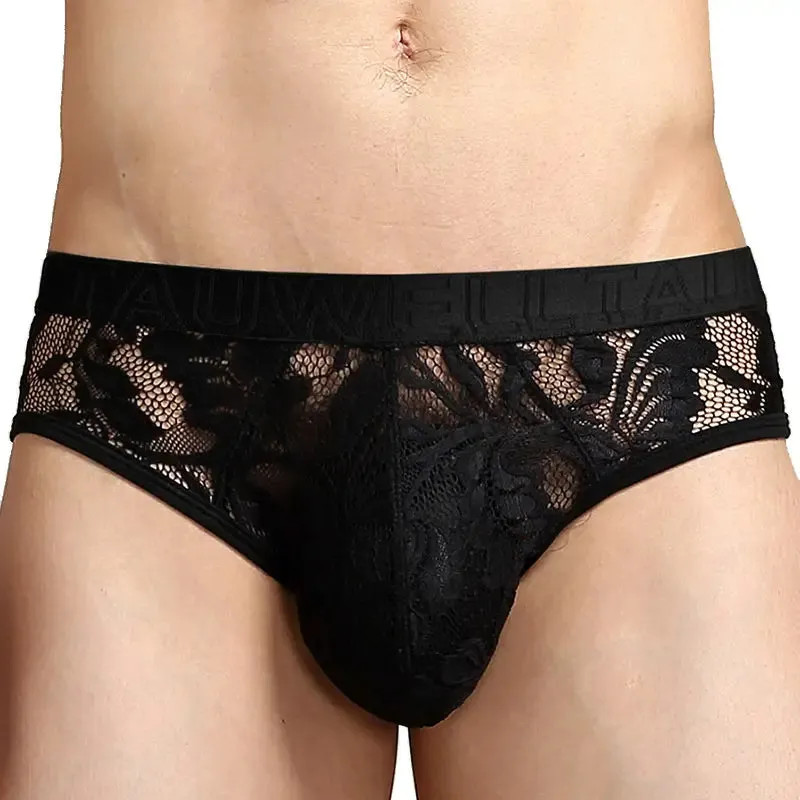 Tauwell Men's Lace Briefs - Low-Rise Mesh Underwear 23107