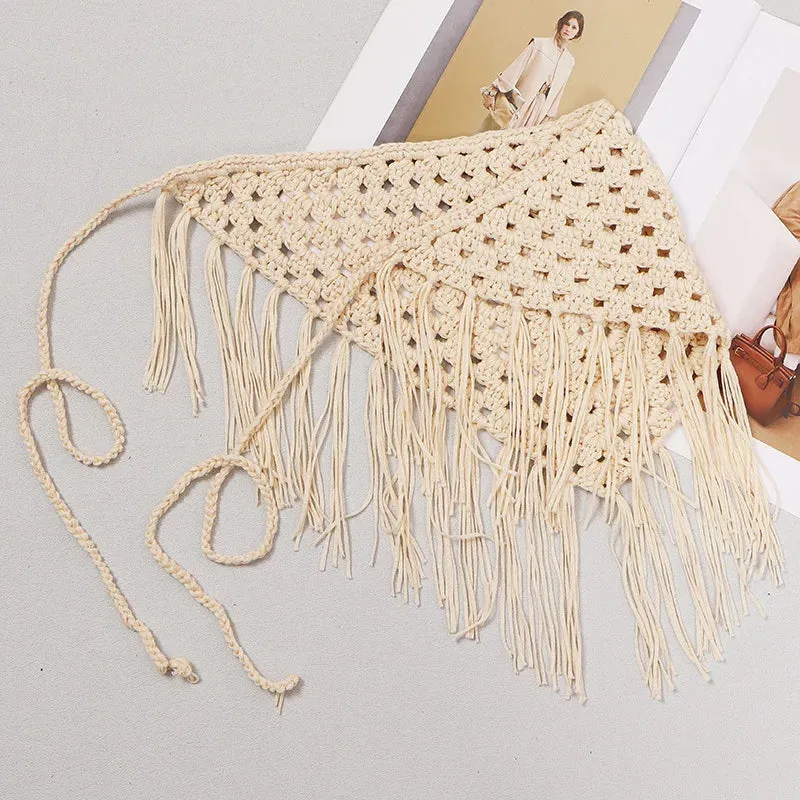 TEEK - Knitted Tassels Irregular Long Belt