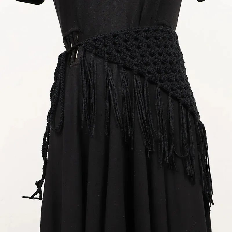TEEK - Knitted Tassels Irregular Long Belt