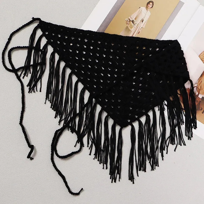TEEK - Knitted Tassels Irregular Long Belt