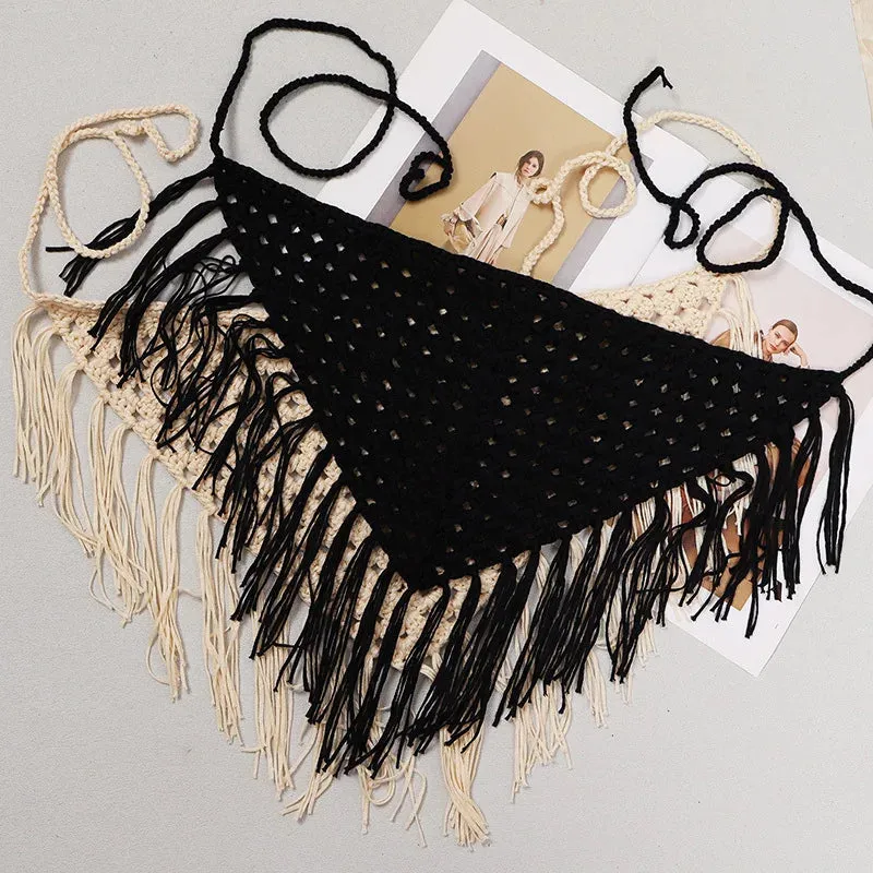TEEK - Knitted Tassels Irregular Long Belt