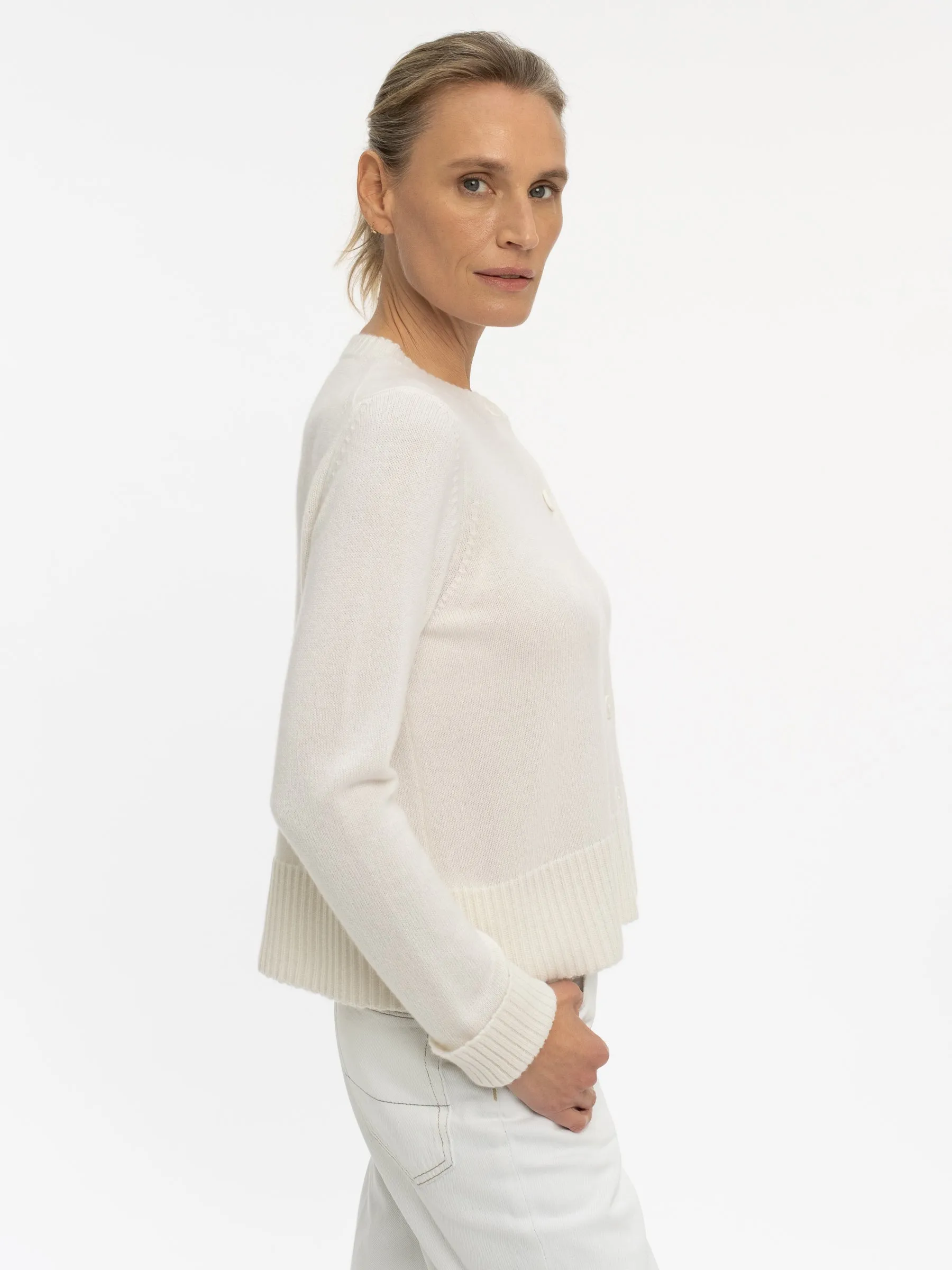 THE LINDA CARDIGAN | ICE WHITE