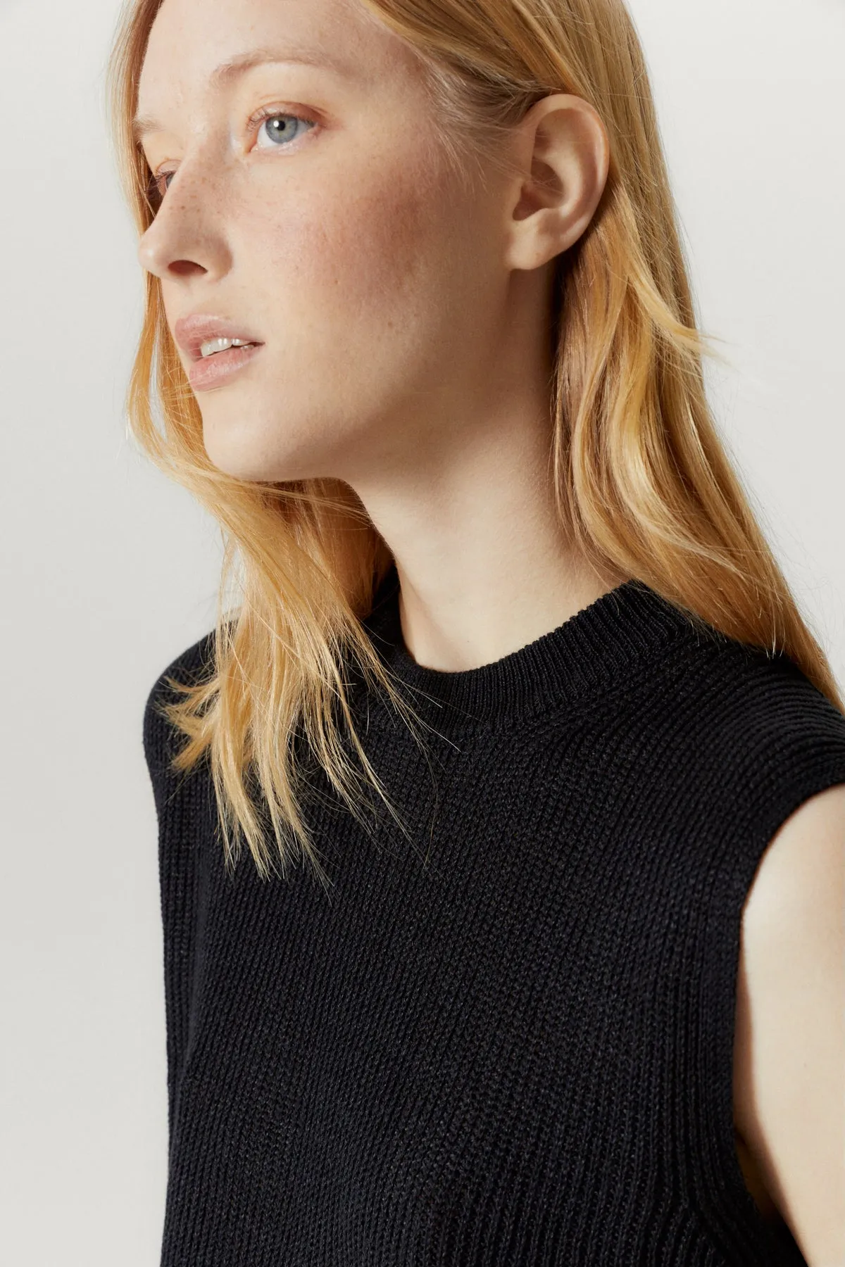 The Linen Cotton Ribbed Vest