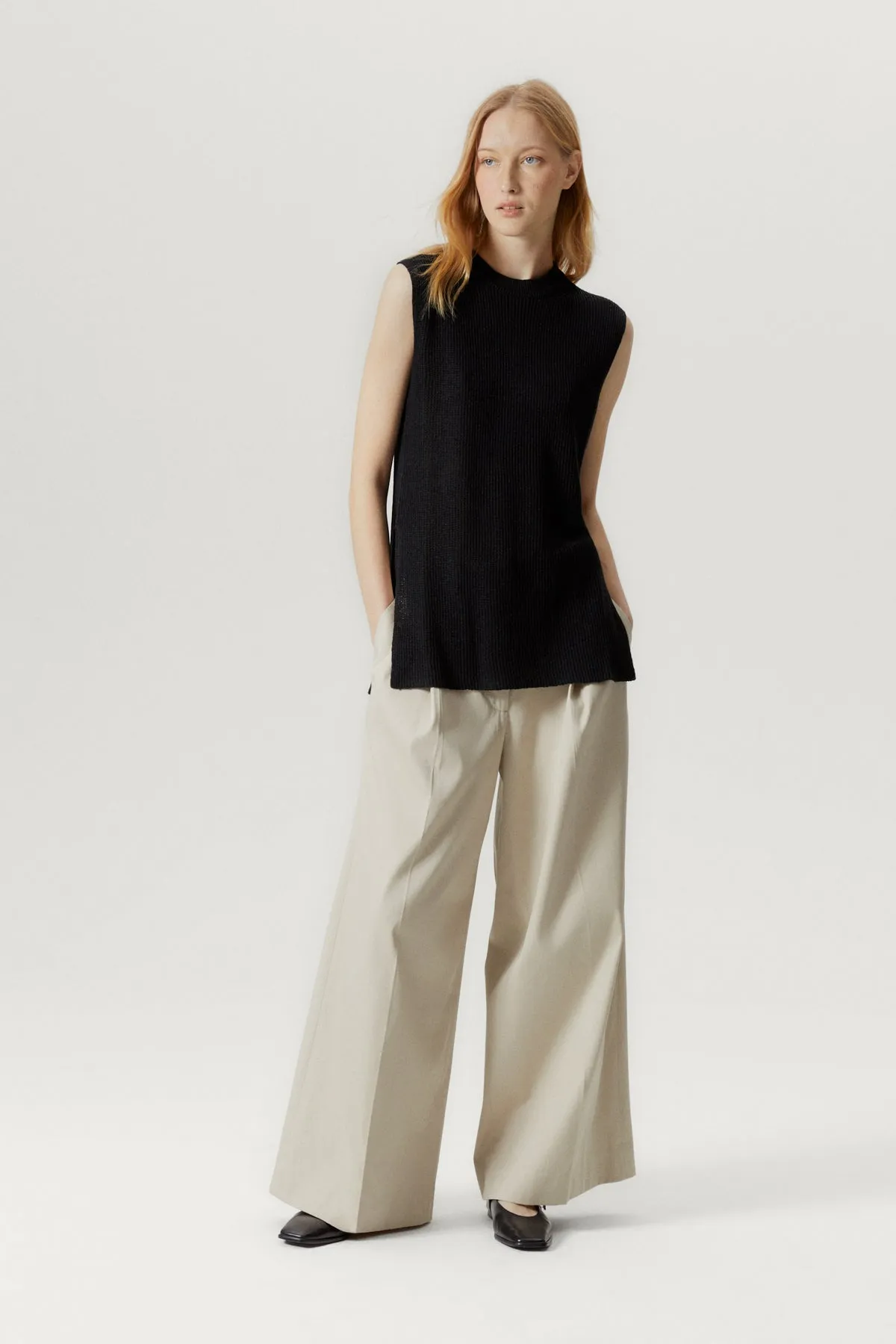 The Linen Cotton Ribbed Vest