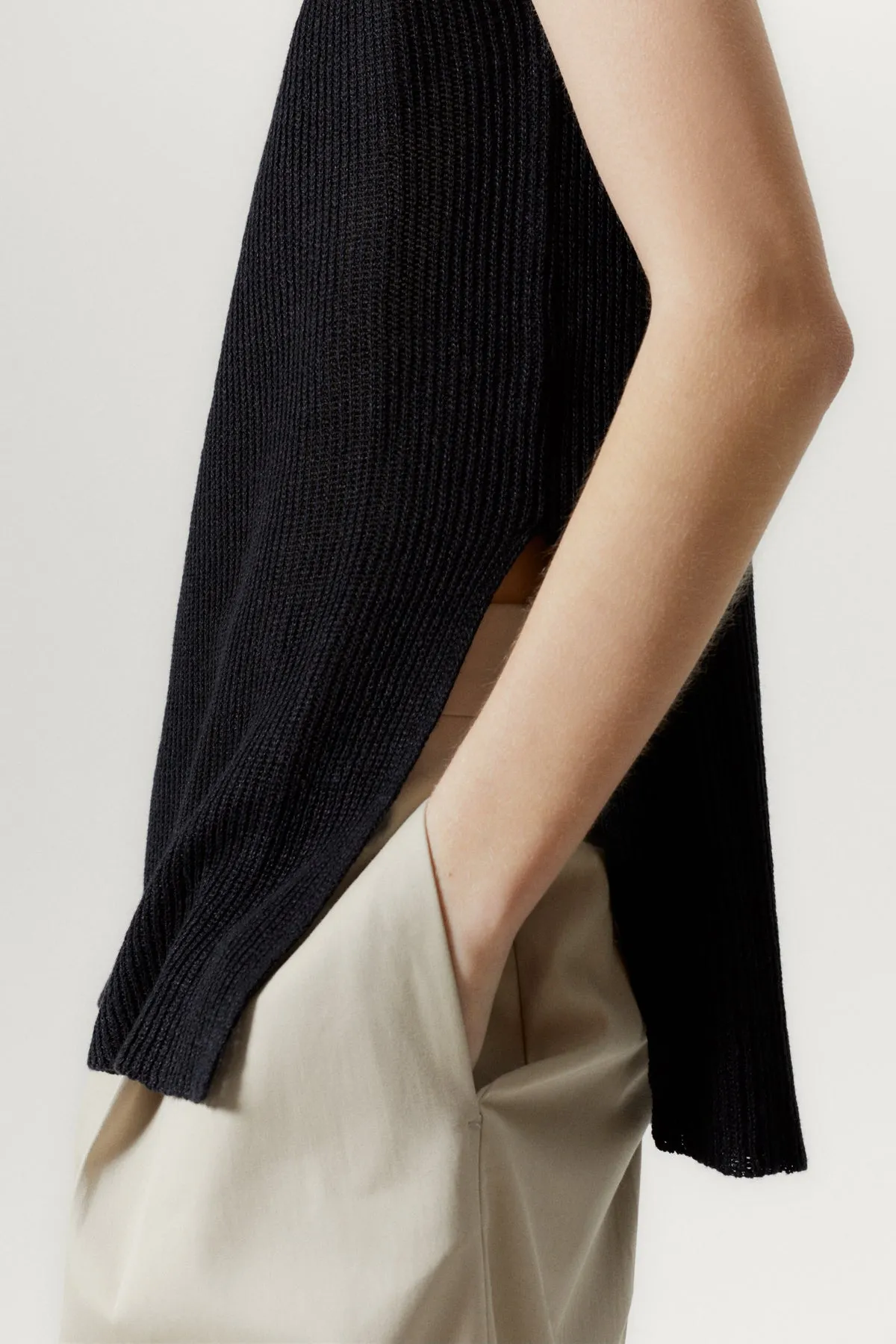 The Linen Cotton Ribbed Vest