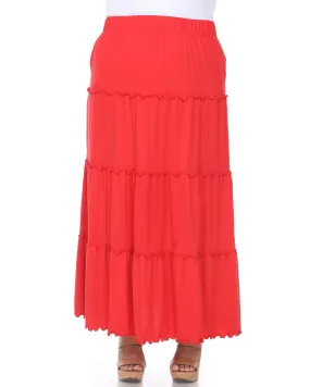 Tiered Maxi Skirt | Red