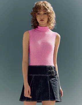 Turtle Neck Knitted Vest