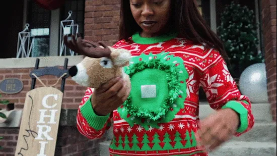 Ugly Christmas Sweater - LED 3D Reindeer for Holiday Parties