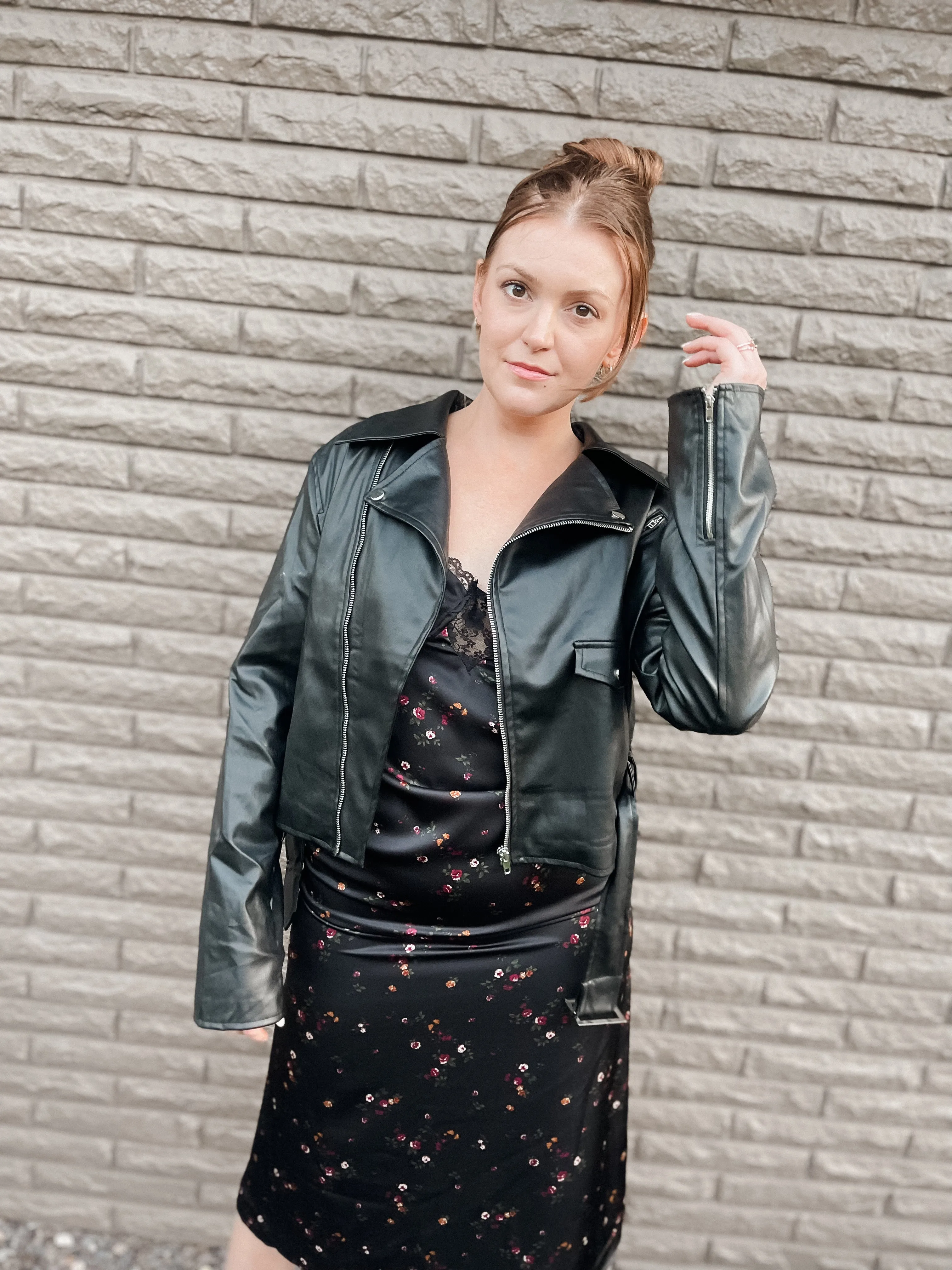 Vegan Leather Biker Jacket