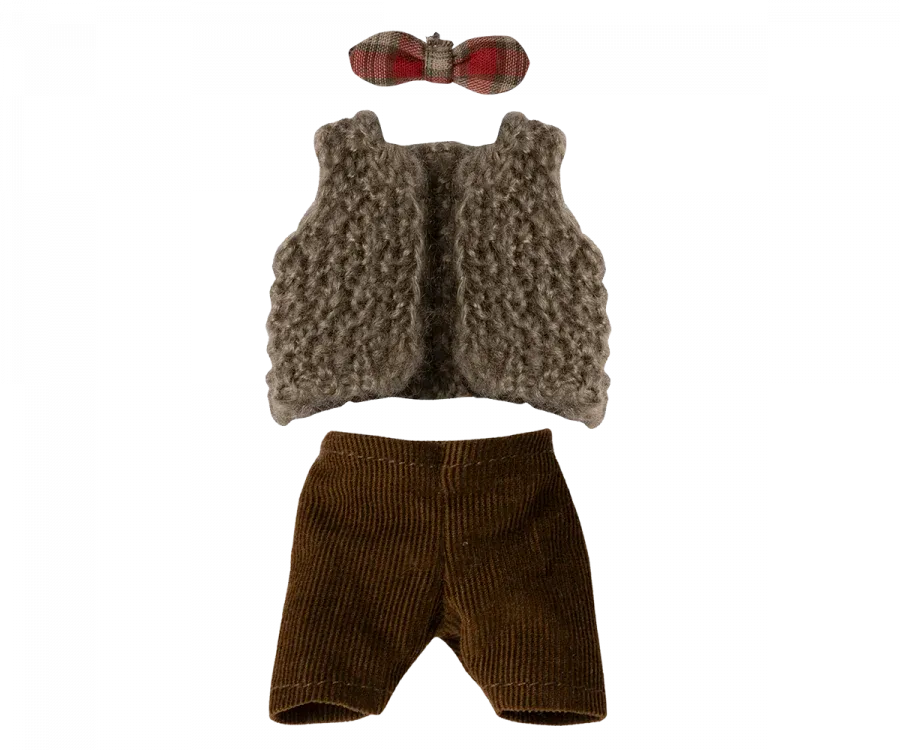 VEST, PANTS AND BOW TIE FOR GRANDPA MOUSE
