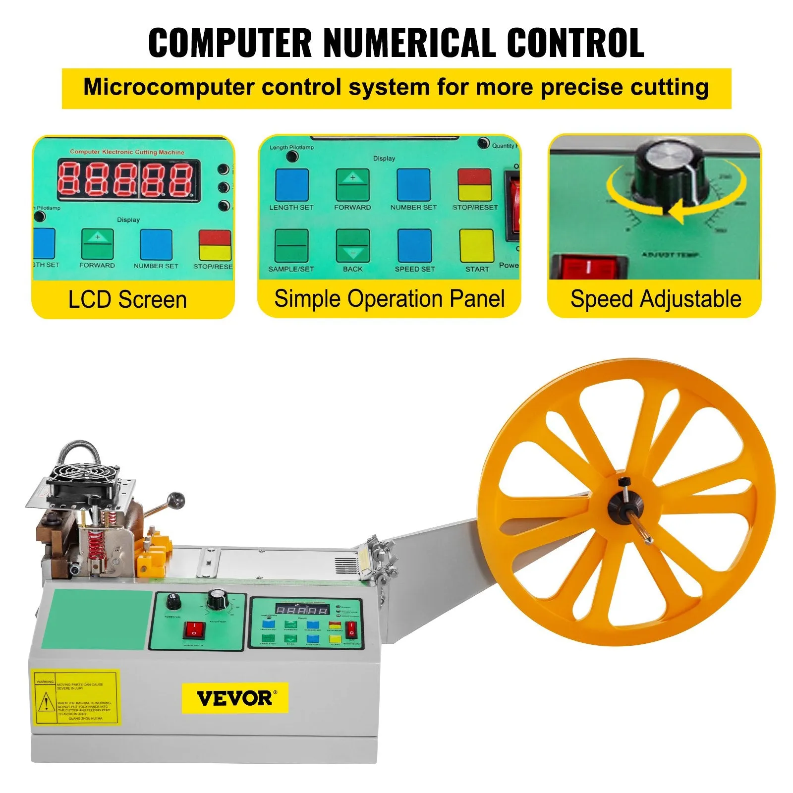 Vevor Automatic Hot and Cold Tape Cutting Machine 440W 680°F Precise Digital Strip Cutter for Nylon & Plastic New