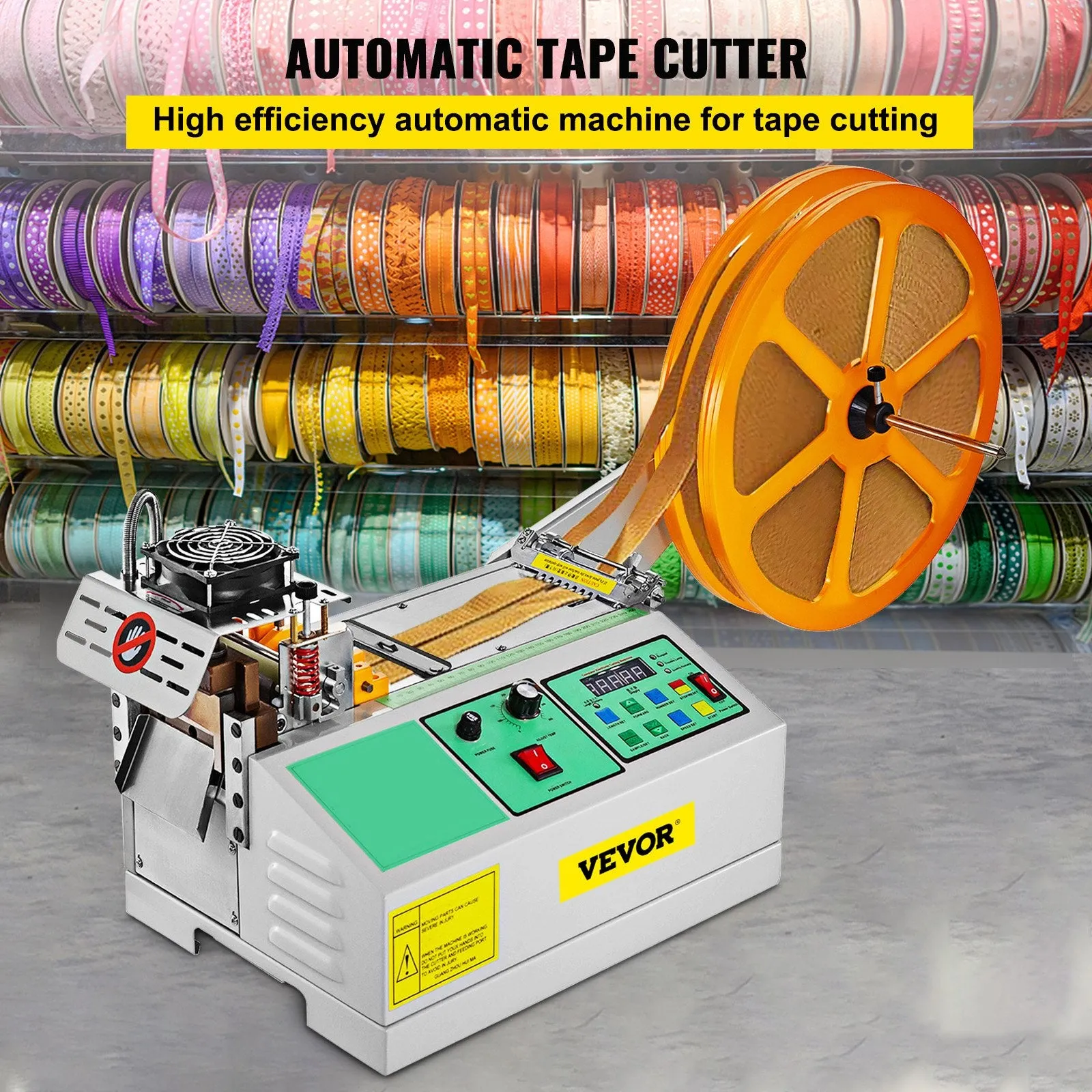Vevor Automatic Hot and Cold Tape Cutting Machine 440W 680°F Precise Digital Strip Cutter for Nylon & Plastic New