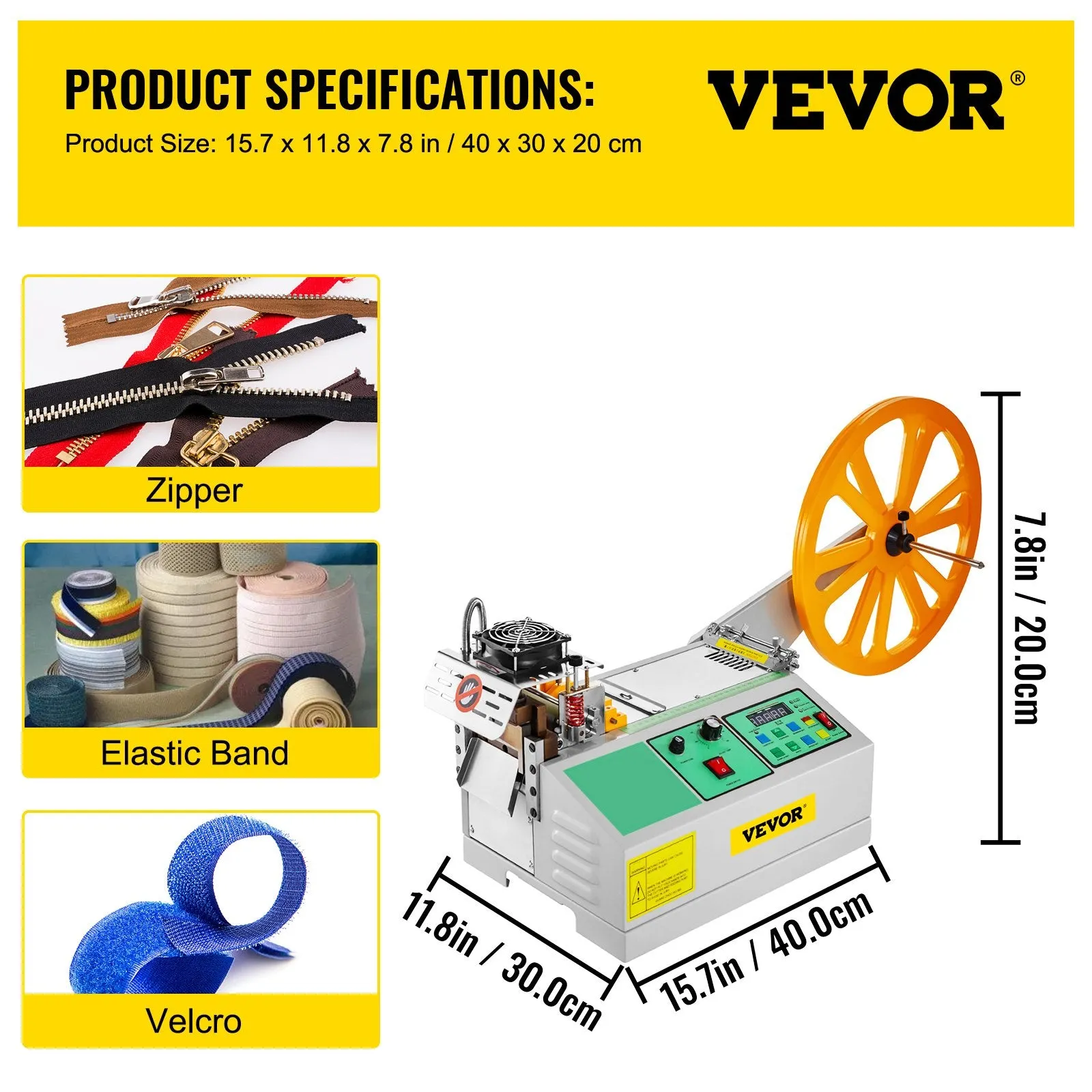 Vevor Automatic Hot and Cold Tape Cutting Machine 440W 680°F Precise Digital Strip Cutter for Nylon & Plastic New