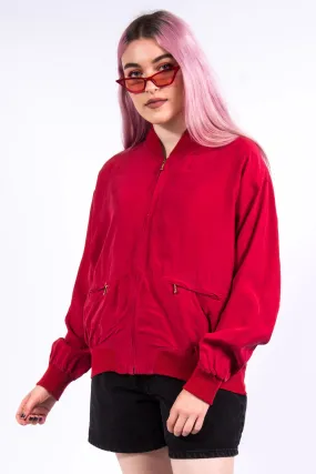 Vintage 90's Red Zip Bomber Jacket