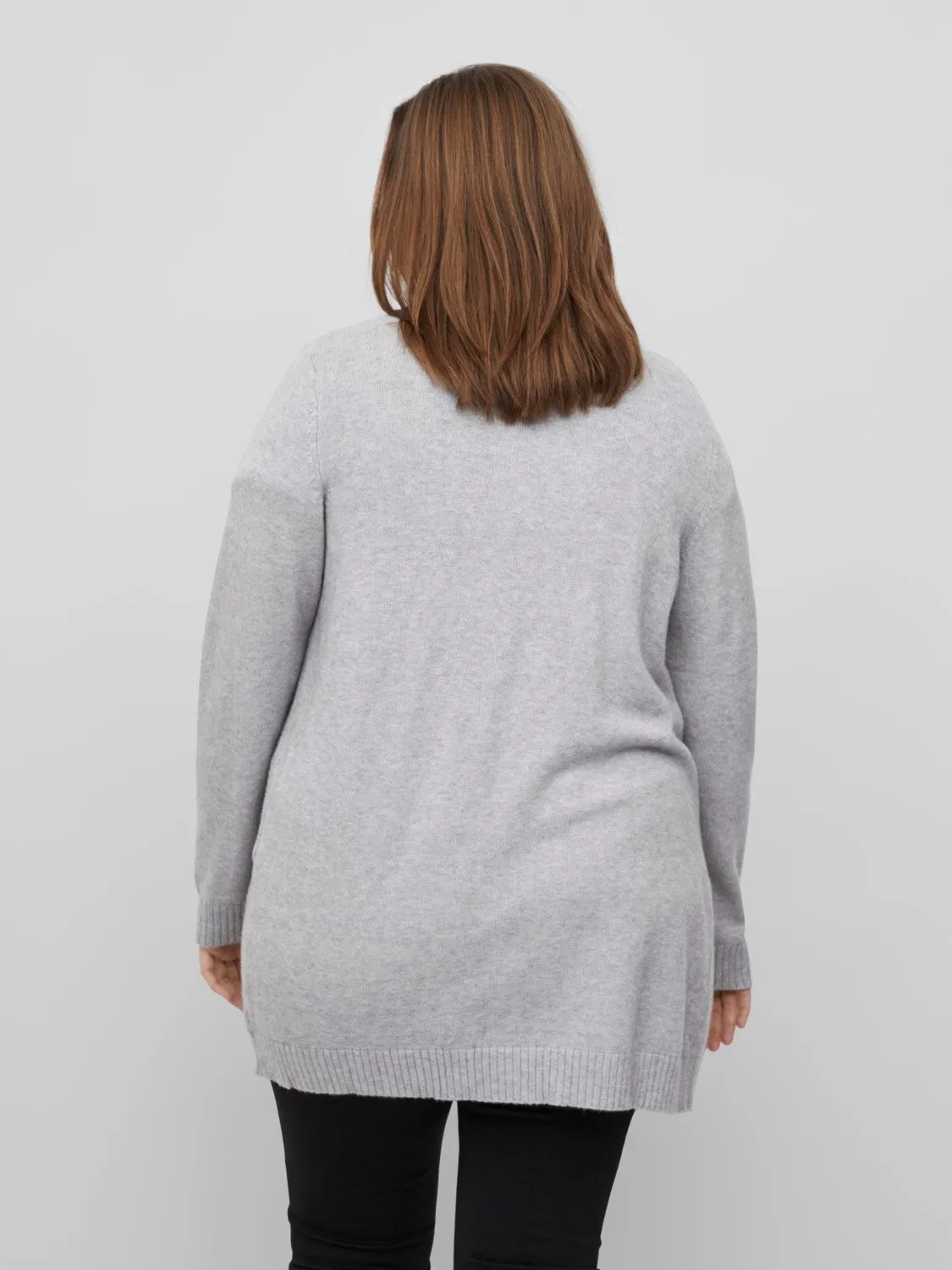 Viril Open Knit Cardigan (Light Grey Melange)