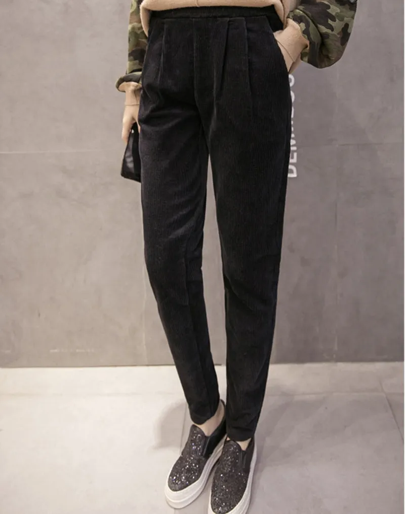 Women's Autumn/Winter Casual Warm High Elastic Waist Pants