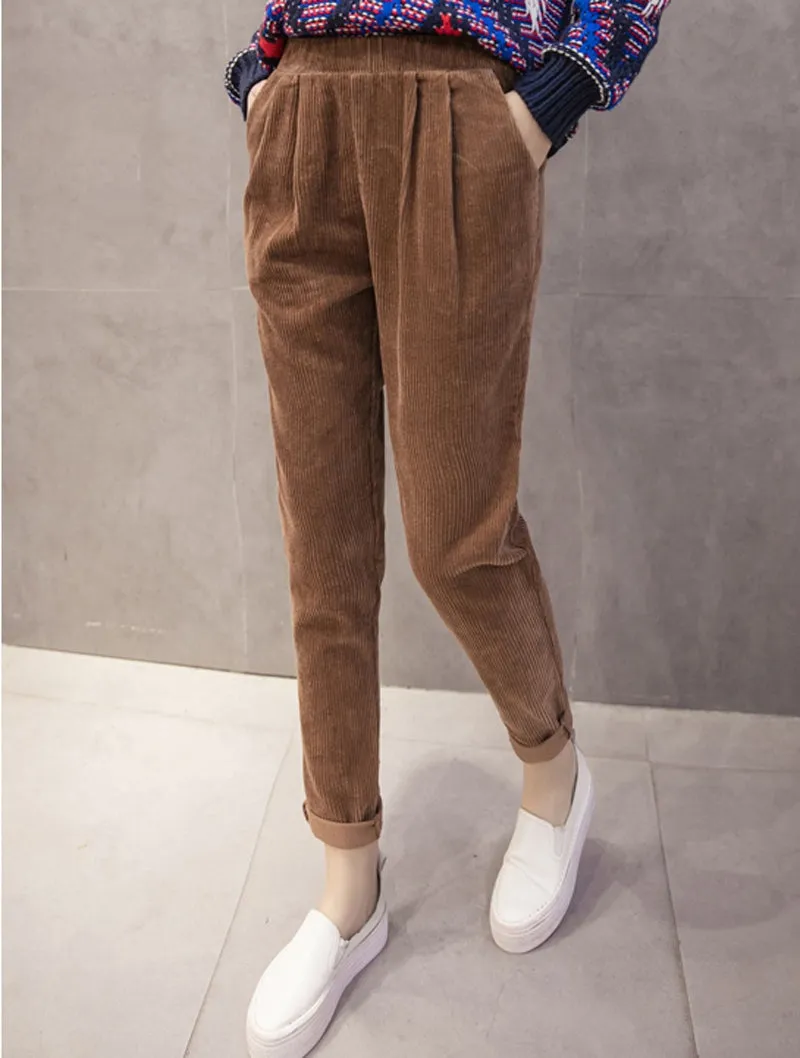 Women's Autumn/Winter Casual Warm High Elastic Waist Pants