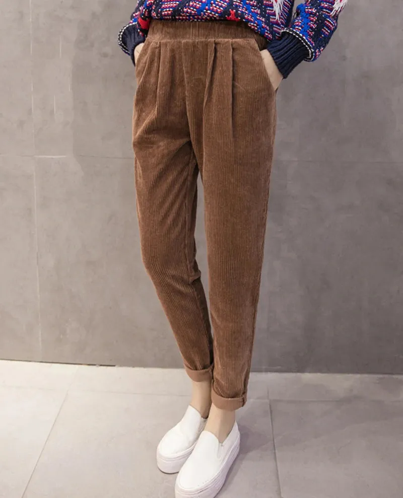 Women's Autumn/Winter Casual Warm High Elastic Waist Pants