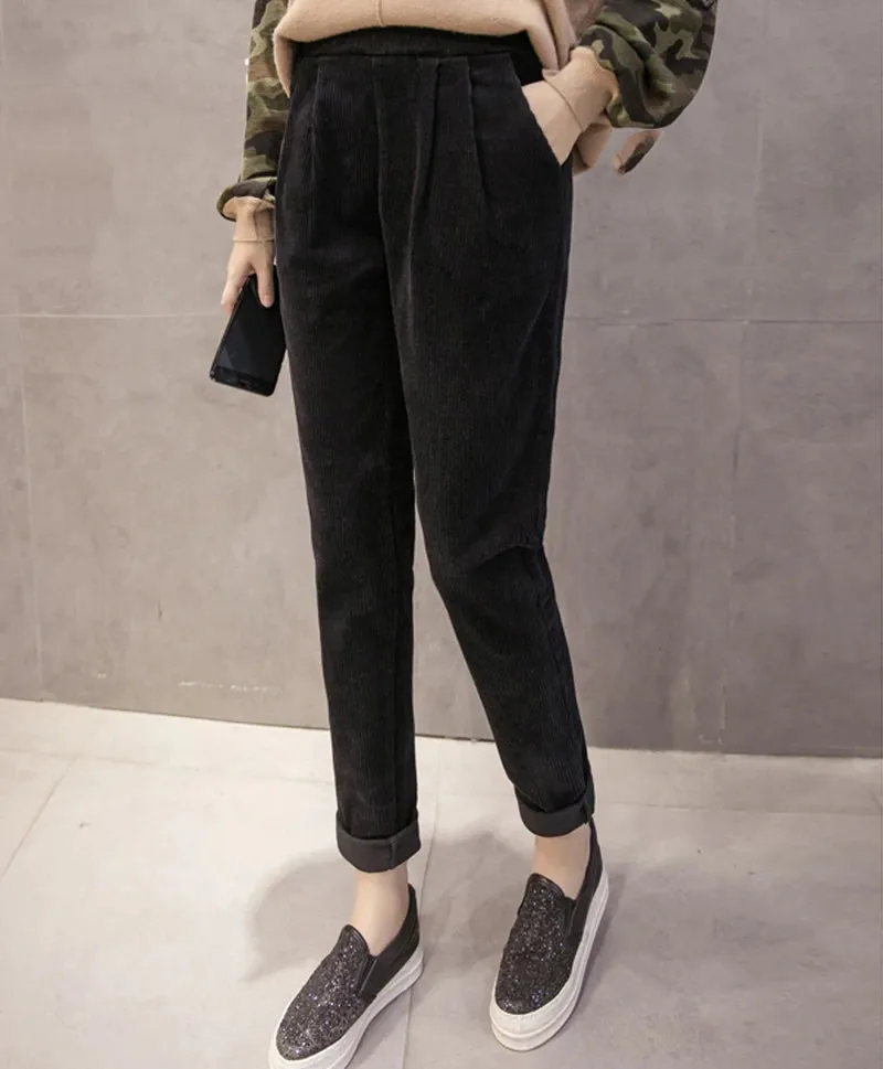 Women's Autumn/Winter Casual Warm High Elastic Waist Pants