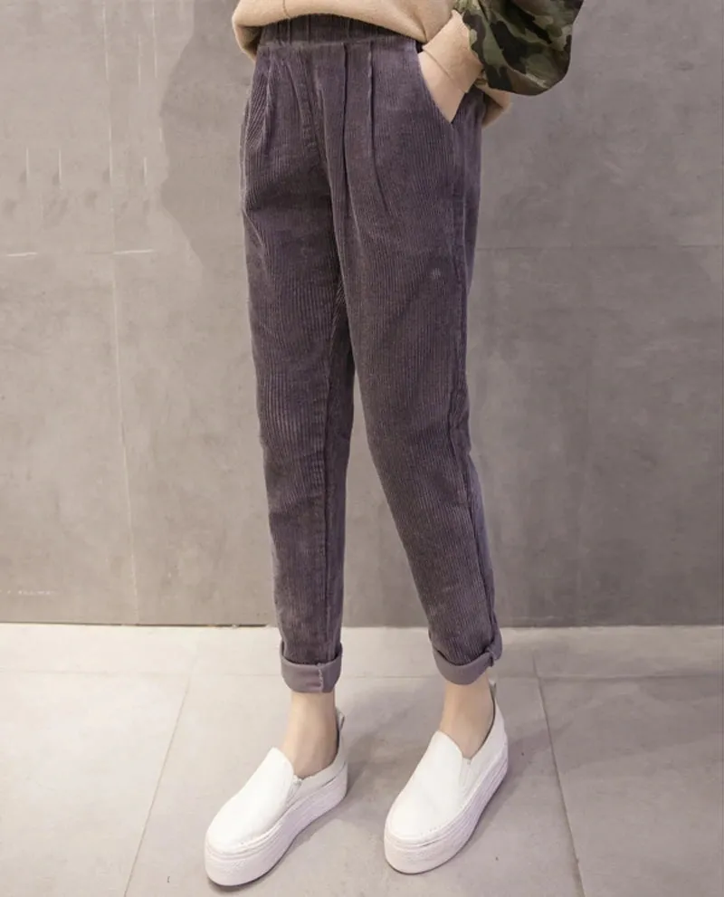 Women's Autumn/Winter Casual Warm High Elastic Waist Pants