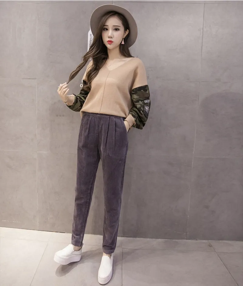 Women's Autumn/Winter Casual Warm High Elastic Waist Pants