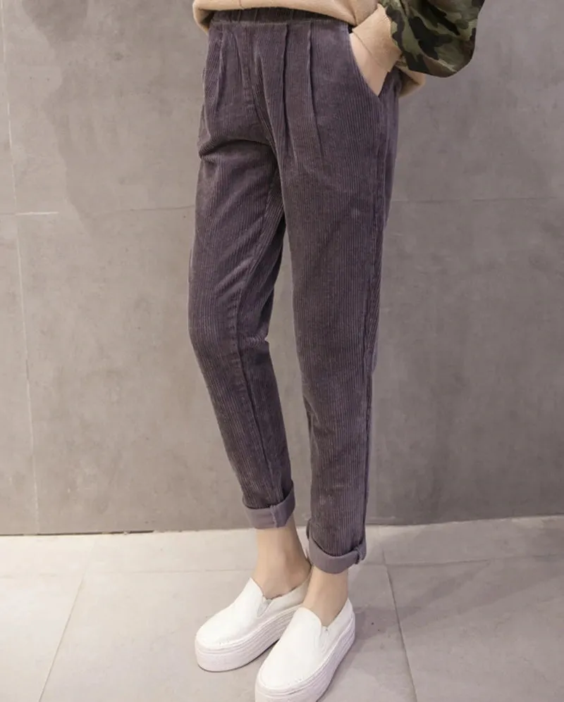 Women's Autumn/Winter Casual Warm High Elastic Waist Pants