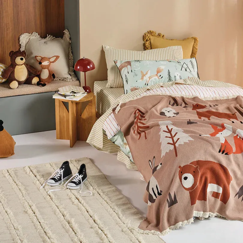 Woodland Winter Throw / Blanket by Linen House Kids