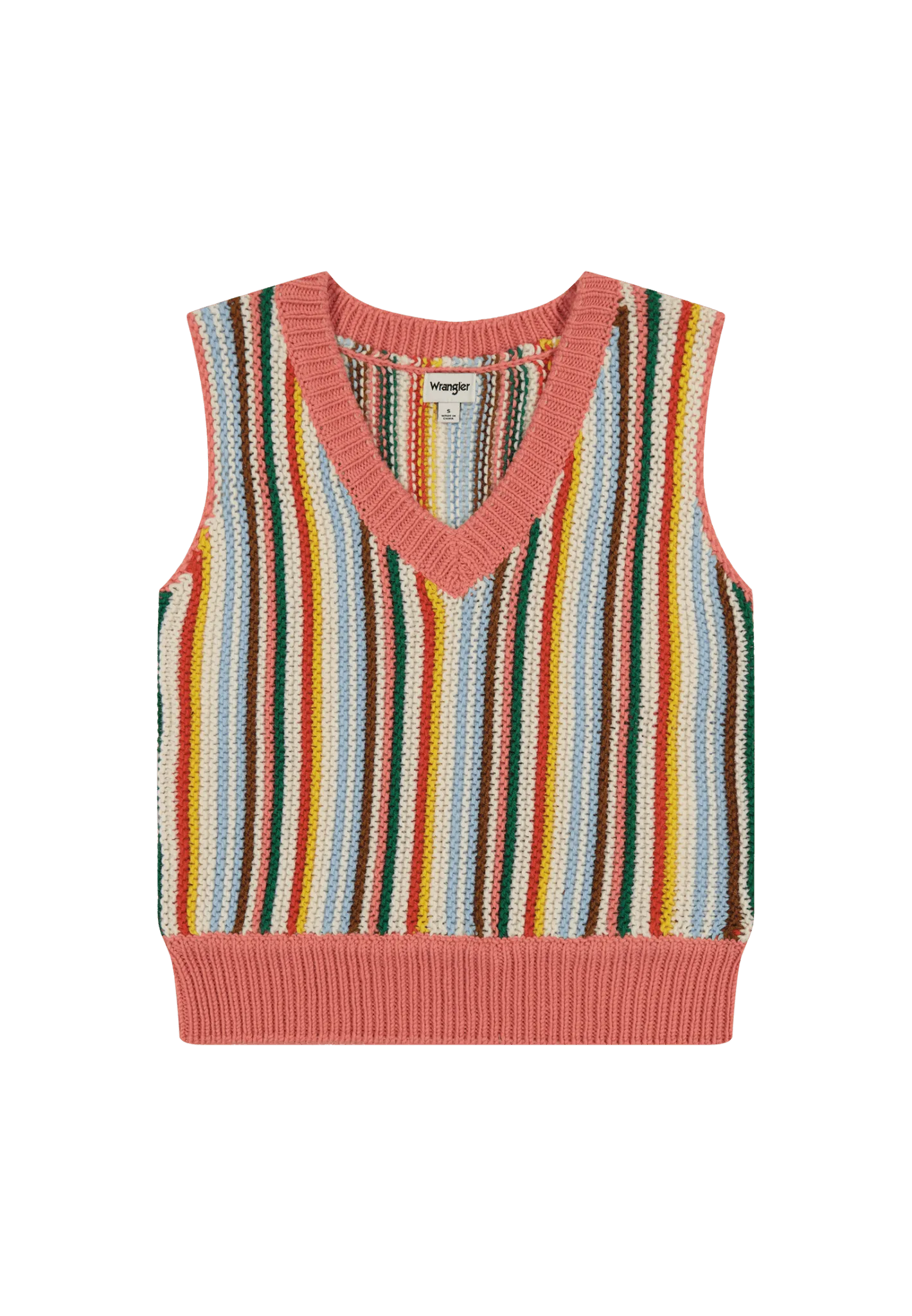 Wrangler Women's Cropped Sweater Vest in Rainbow